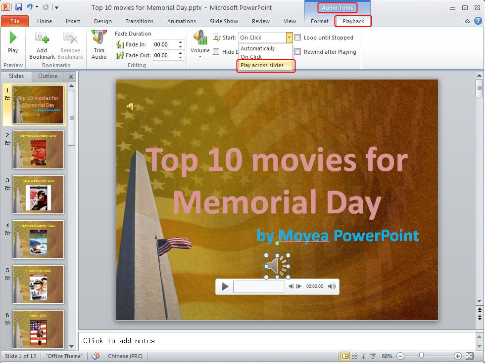 PowerPoint Tips How to Set Background Music in PowerPoint 2010