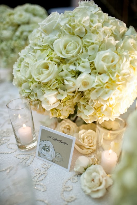hortensias blancas y rosas
