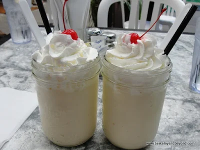 split vanilla milkshake at Loose Caboose Cafe in Willits, California