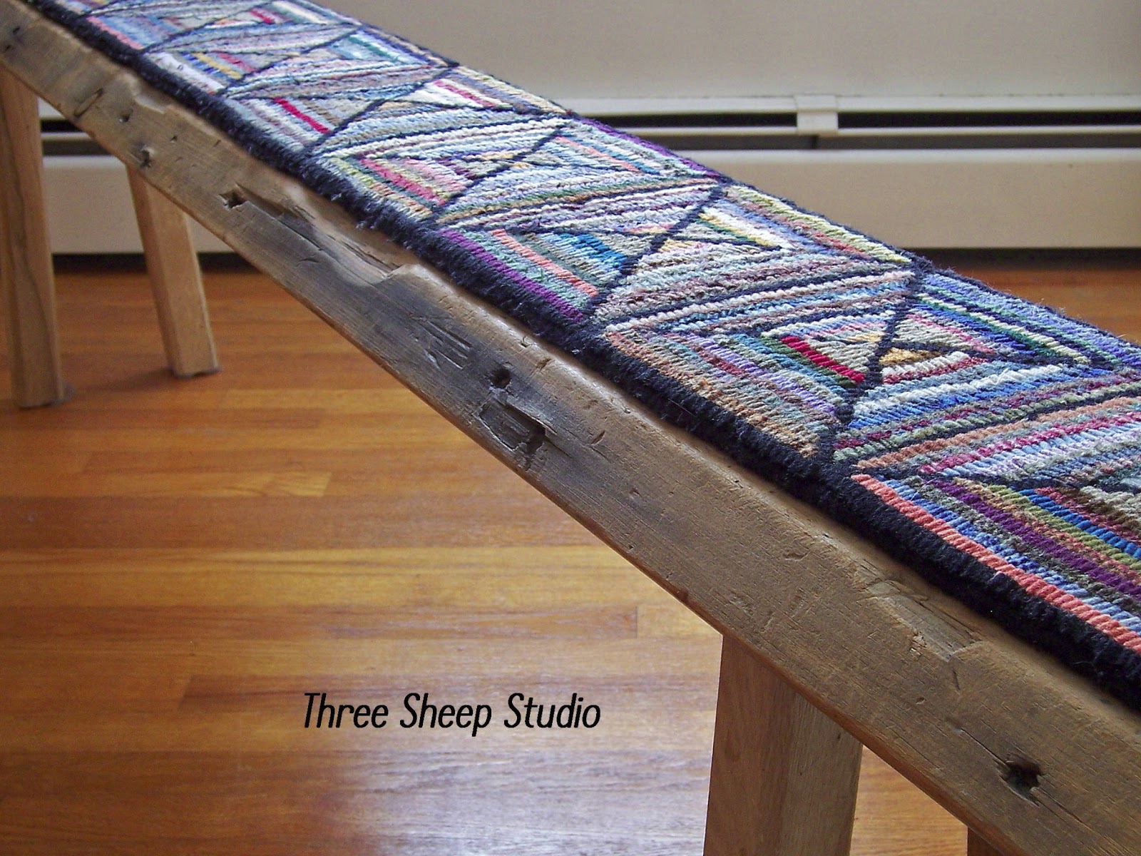 Three Sheep Studio Rug Hooked Bench...