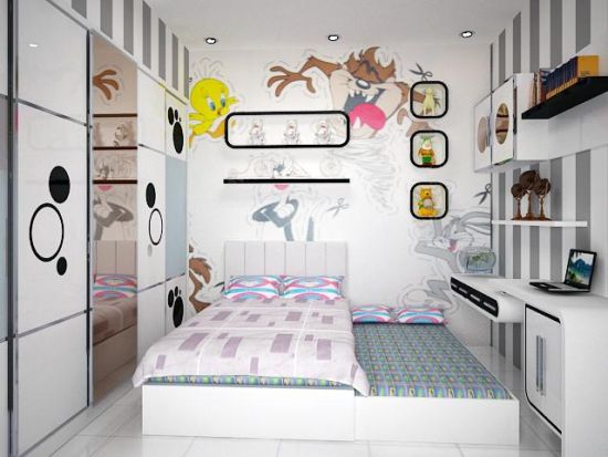 Contoh desain kamar tidur anak ukuran kecil