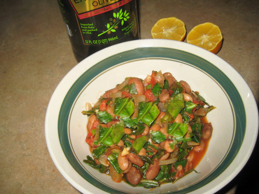 Rustic Fare Pinto Beans with Collard Greens