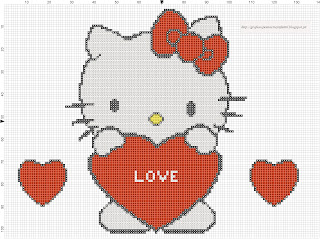 Hello Kitty love free pattern cross stitch