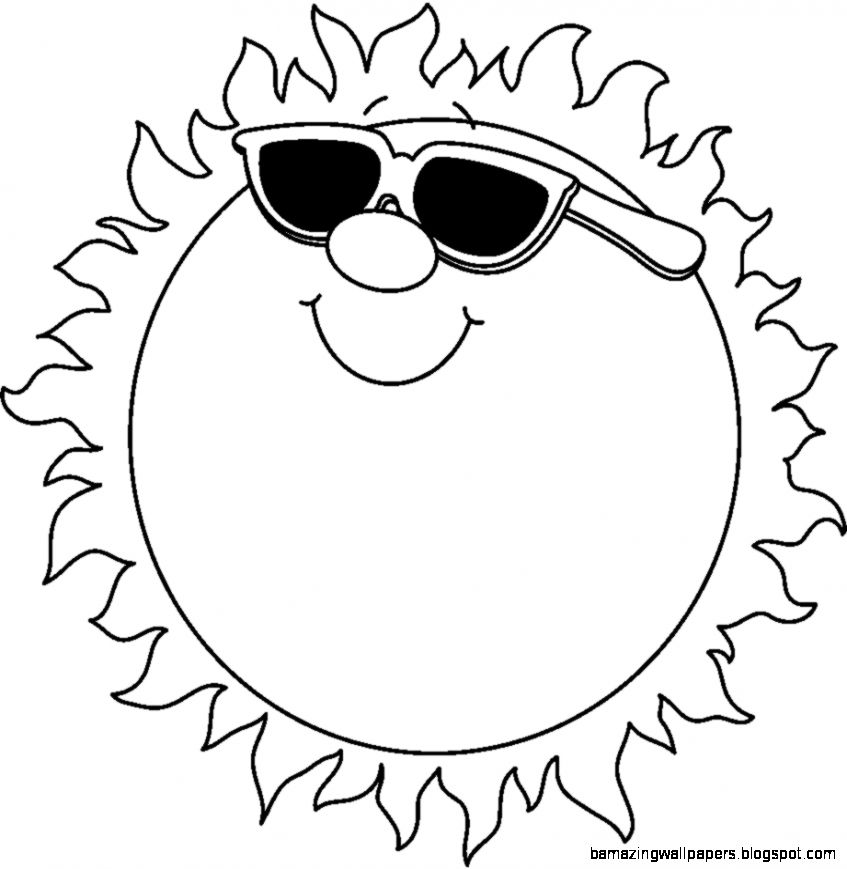 Summer Vacation Clip Art Black And White