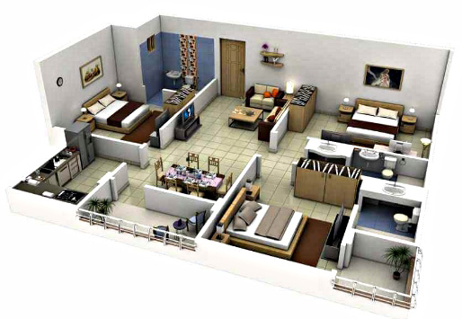 Desain Denah Rumah Minimalis Modern