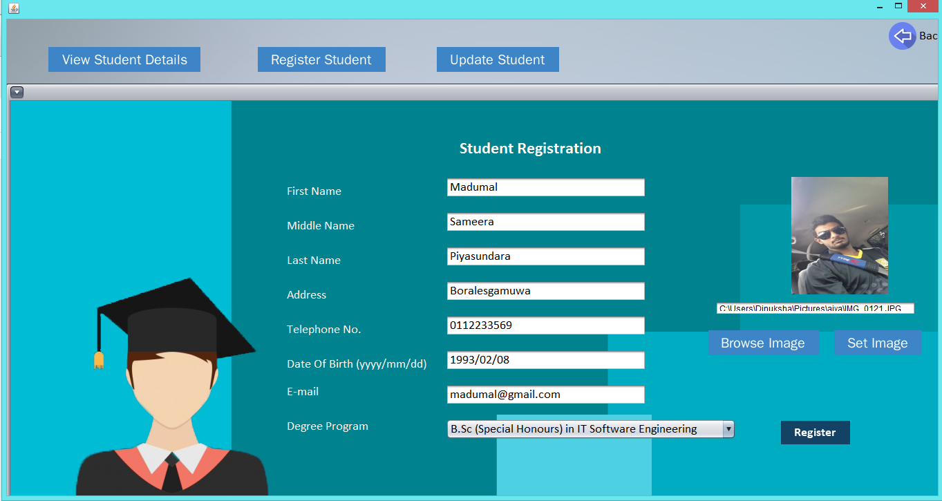 student database management system website