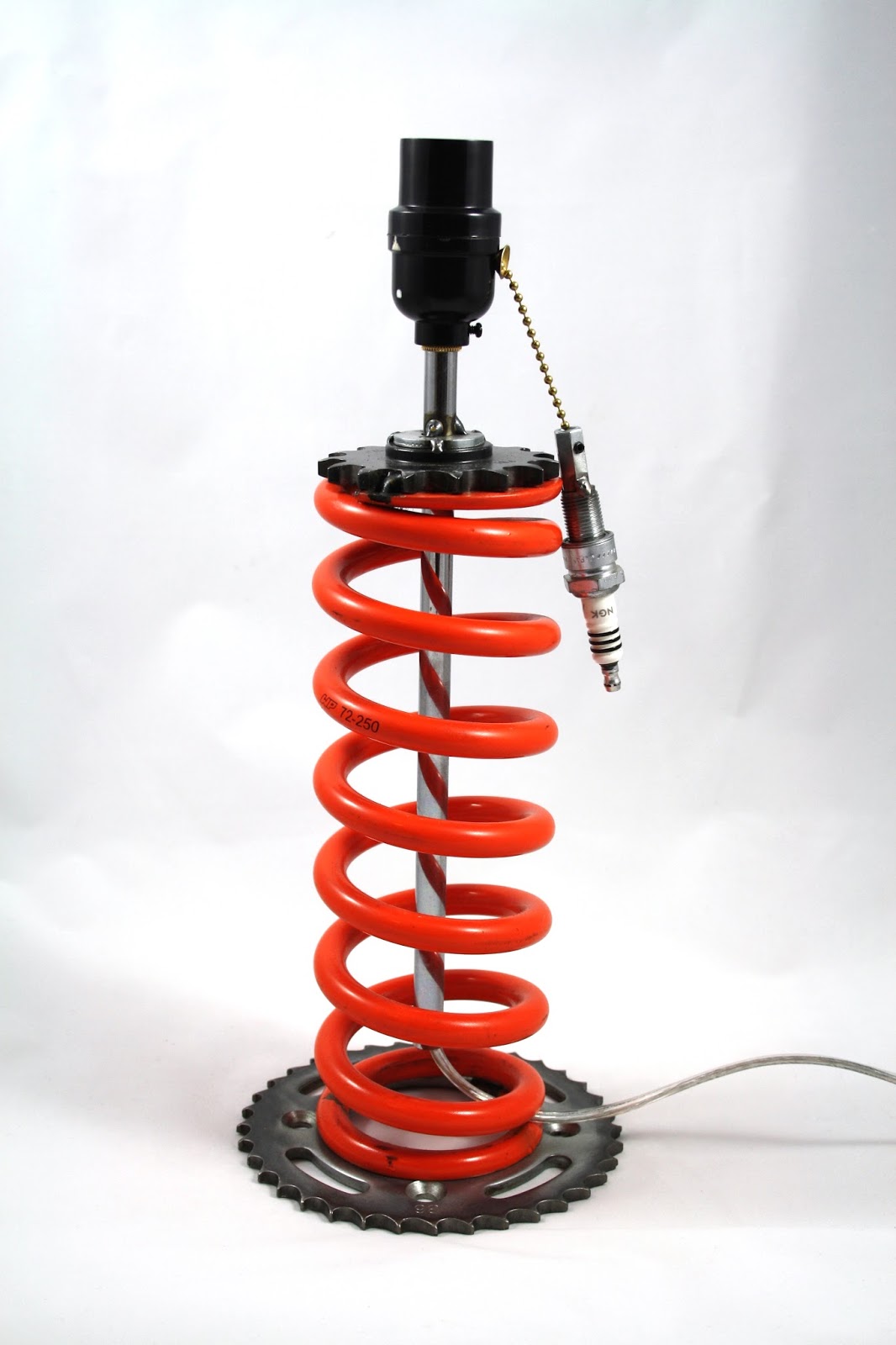 MOTO-cycle Metal Works: New Lamps: MOTO shock spring lamps