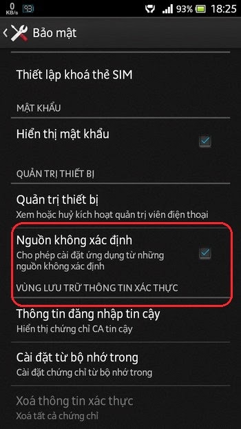 Cài đặt trước Cài đặt trước
