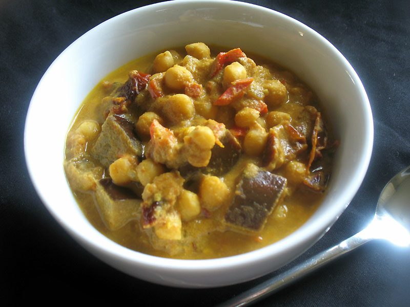 Middle Eastern Inspired Spicy Chickpea, Eggplant and Tahini Stew Lisa