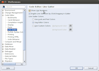 The uphill struggle for freedom: Show line numbers in SQL developer editors