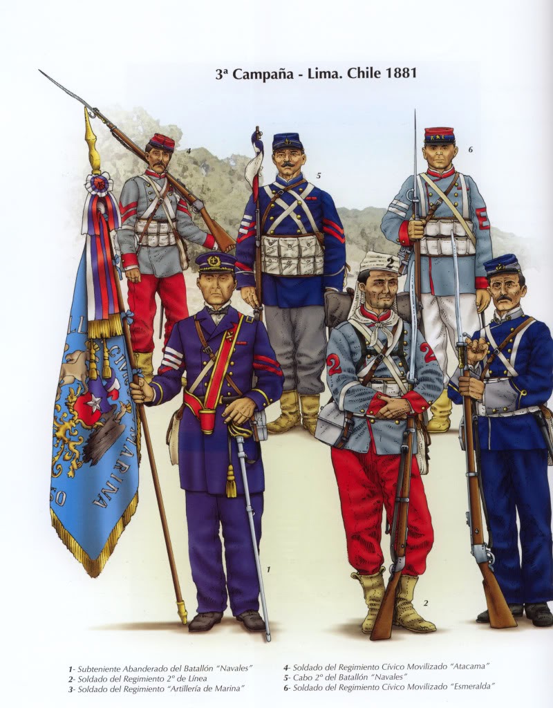 Uniformes Chilenos de la Guerra del Pacífico PODER MILITAR
