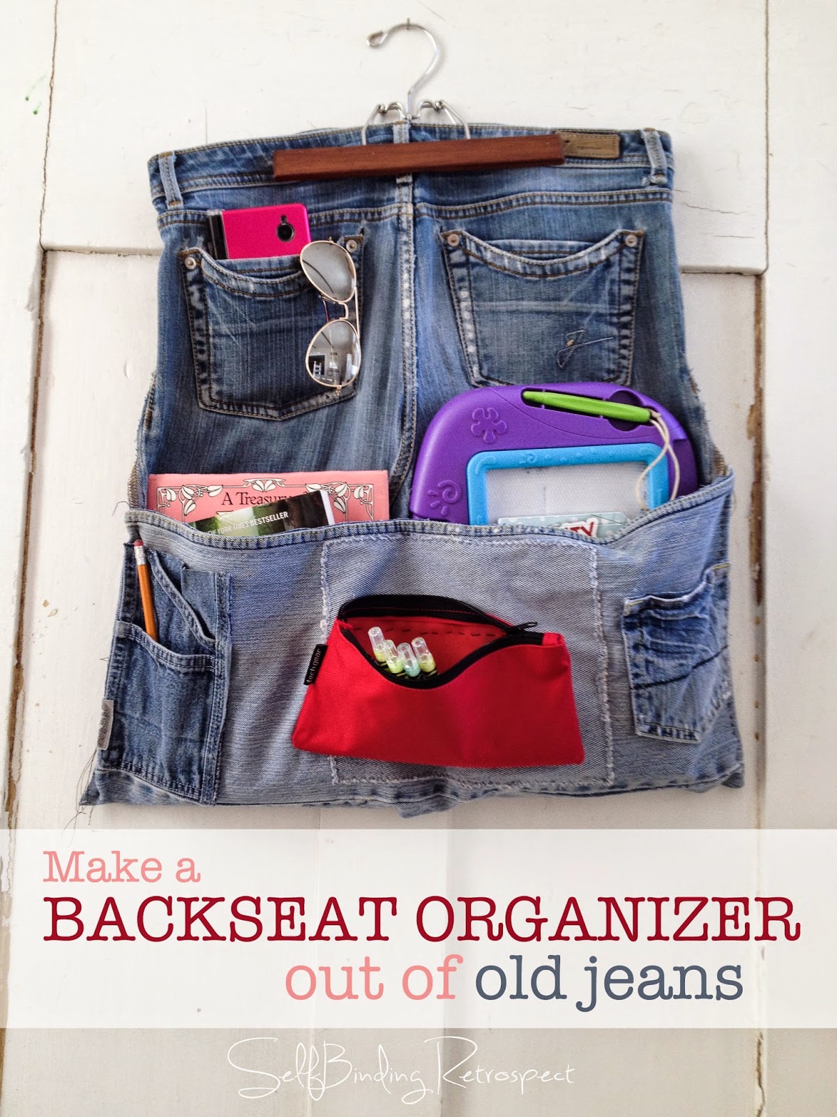 Make a Backseat Organizer out of Old Jeans Alanna Rusnak