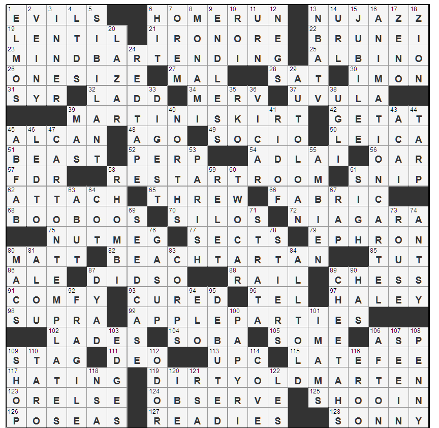 L A Times Crossword Corner 2022 
