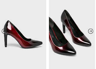 Pantofi cu toc eleganti de firma ieftini negru-visiniu ieftini Marco Tozzi Pantofi cu toc eleganti de firma ieftini negru-visiniu ieftini Marco Tozzi
