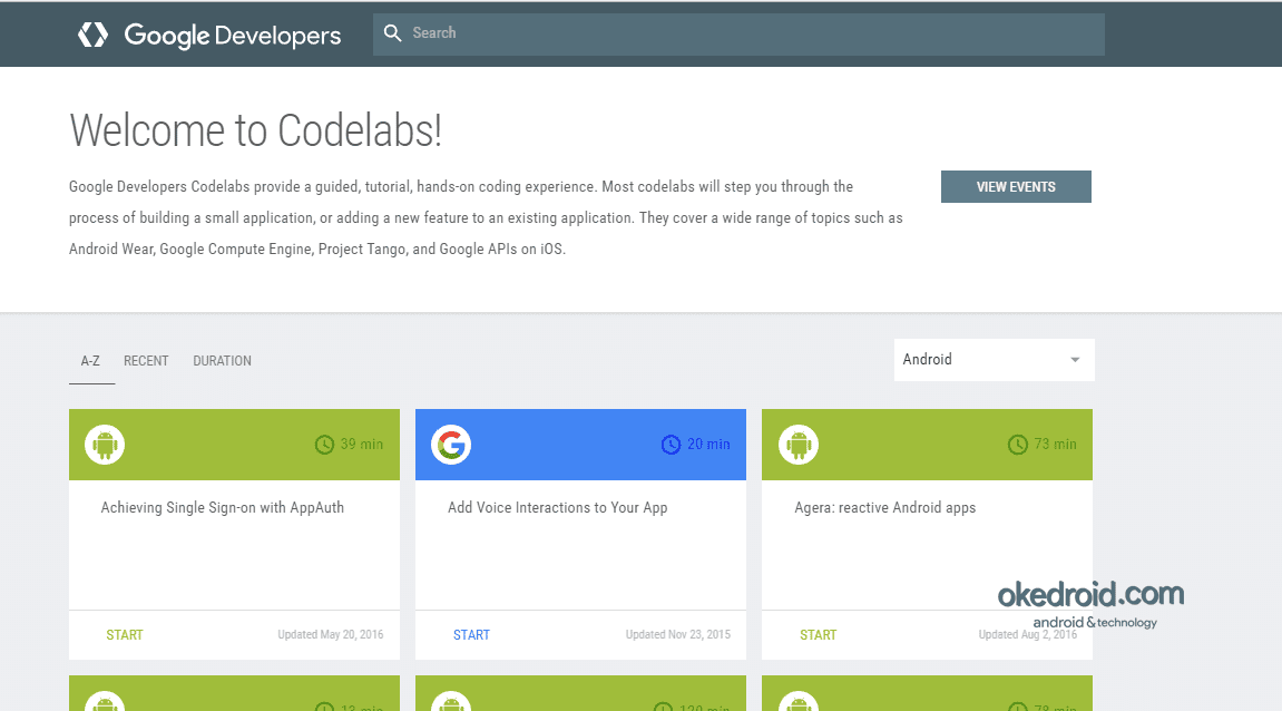 Belajar Aplikasi Android Di Situs Web Codelabs Milik Google Okedroid Belajar Coding Java Android Tips Dan Trik