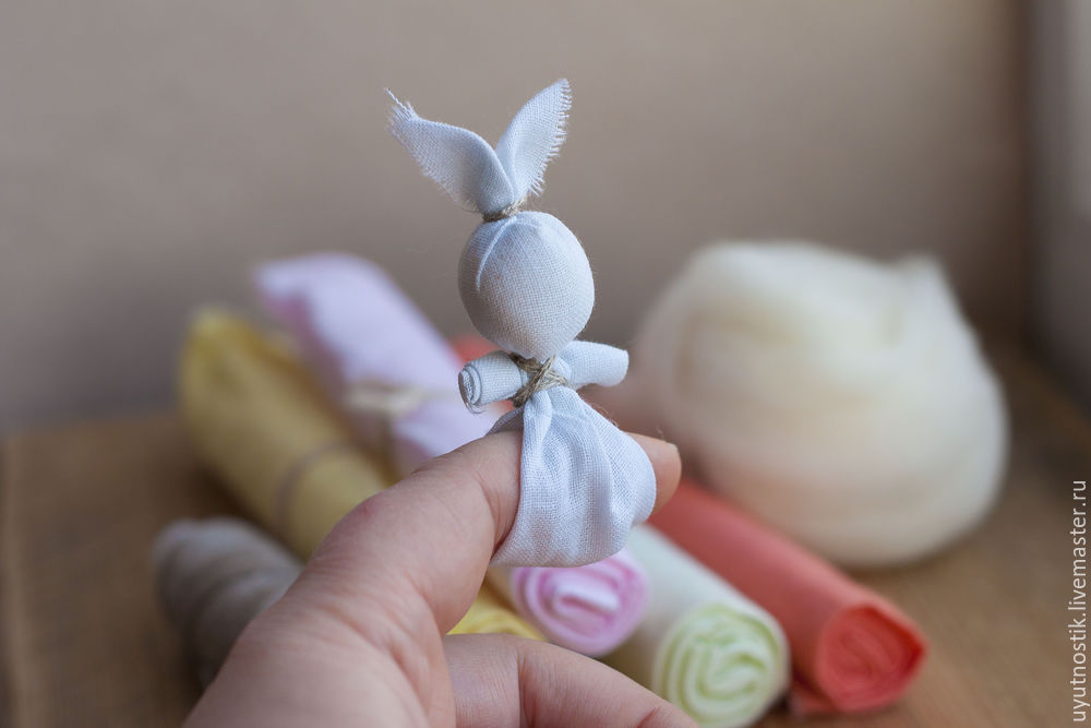 Children's folk toy "Bunny on the finger". DIY Tutorial