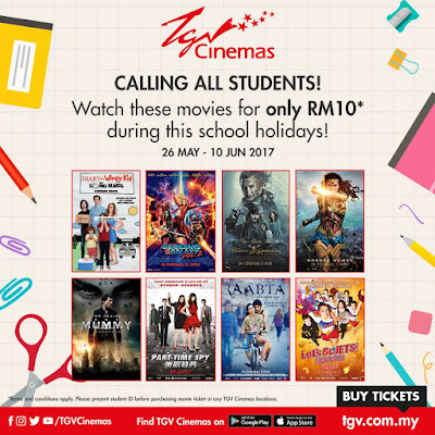 TGV Cinemas Student Price Movie Ticket School Holiday Promo