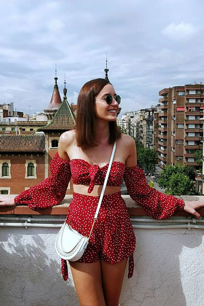Two Piece in Wine Polkadot | 21+ Pretty Fall Outfits Inspired by Fashion Influencers