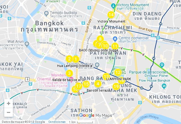 Mapa interactivo zona de Silom chit lom en Bangkok Google Maps