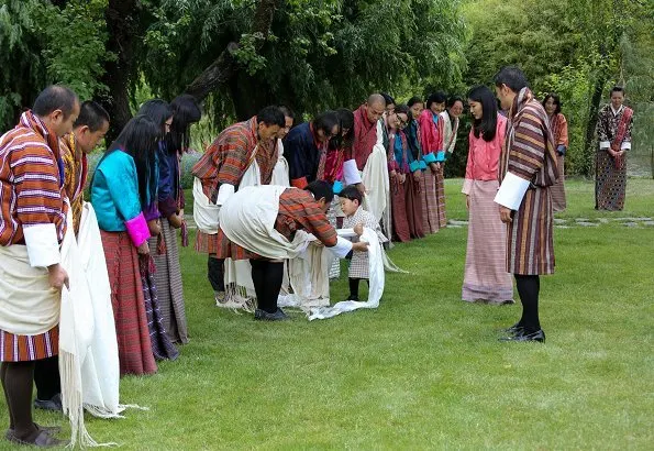 Queen Jetsun Pema of Bhutan celebrates her 28th birthday. National Veterinary Hospital presented the Tashi Khadar (traditional white silken scarf)