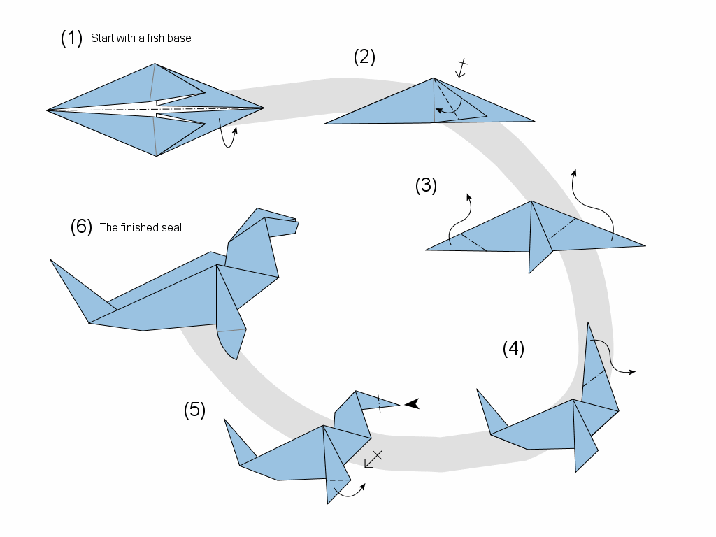 Seal origami tutorial Origami Tutorial