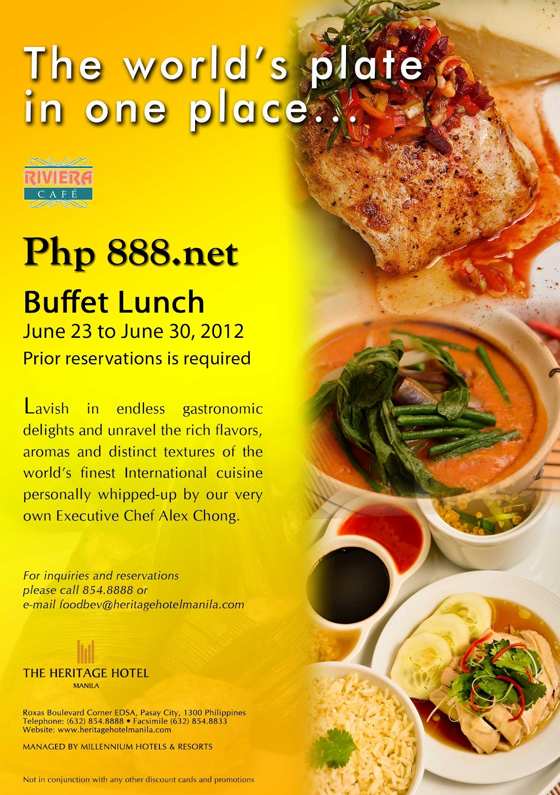 The Heritage Hotel Manila The World’s Plate in One Place... at The Heritage Hotel Manila