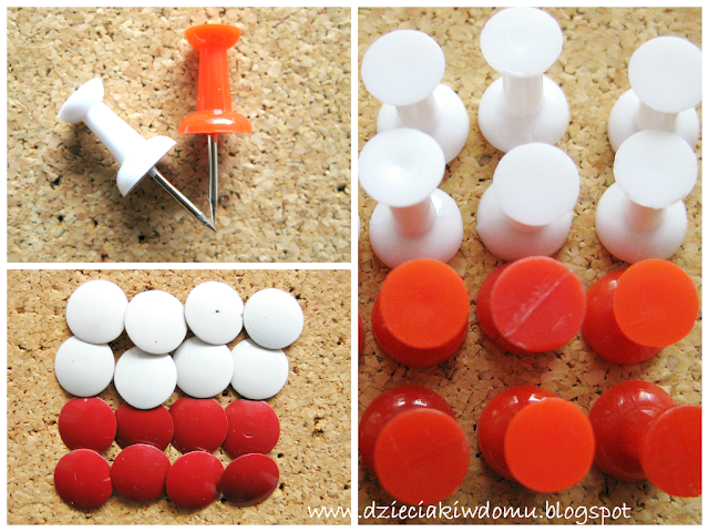 flaga polski z pinezek flaga polski z pinezek