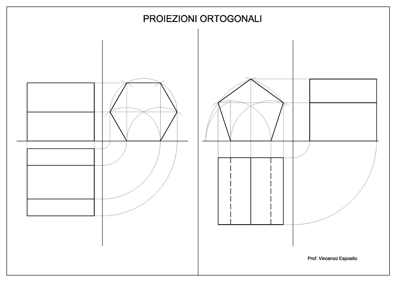 Prospettiva Centrale Di Un Prisma A Base Esagonale ArtedisLiceo: Prisma a base esagonale - Prisma a base pentagonale