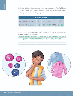 Respuestas Apoyo Primaria Desafíos matemáticos 5to grado Bloque I lección 17 Botones y camisas