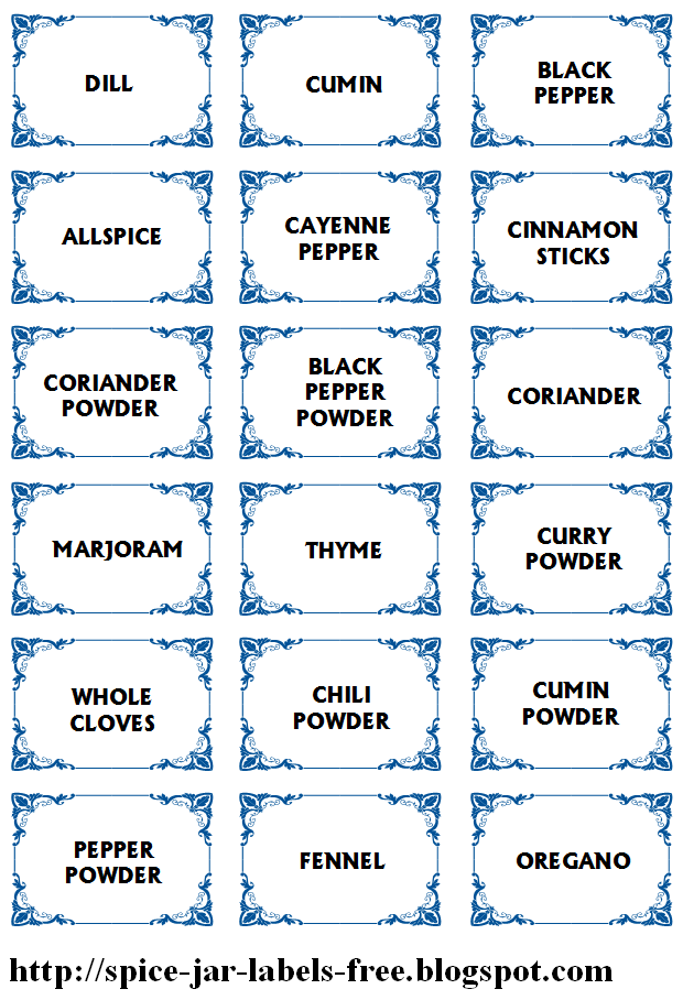 Free Printable Spice Jar Labels