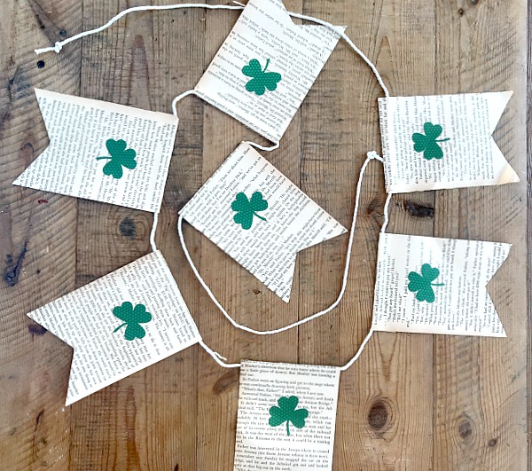 book page banner with shamrock stickers