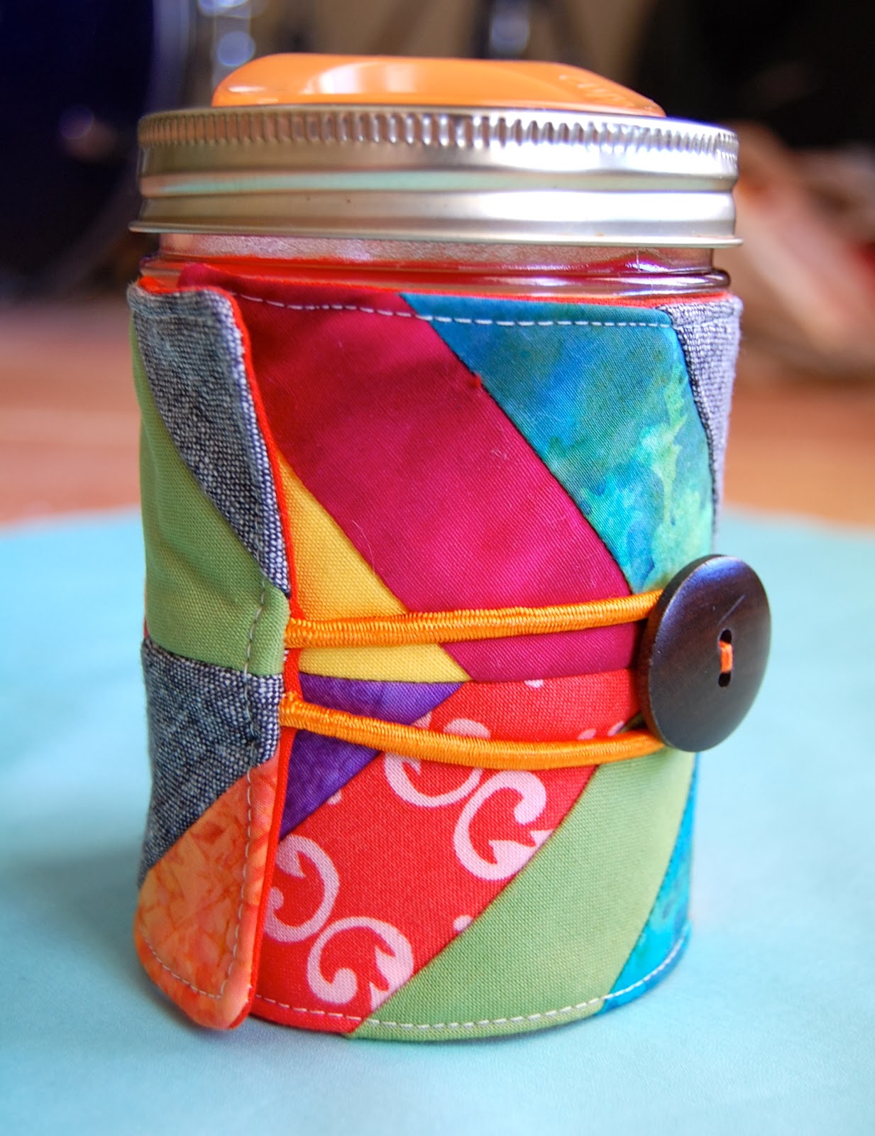 Melissa Loves Color Herringbone Mason Jar Cozy {Tutorial}