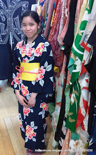 Kimono worn by young lady at Kimono House in New York City
