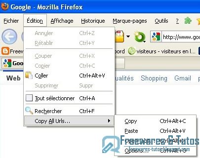 CopyAllURLs : une extension Firefox pour copier les URL des onglets, mais aussi pour ouvrir plusieurs pages simultanément