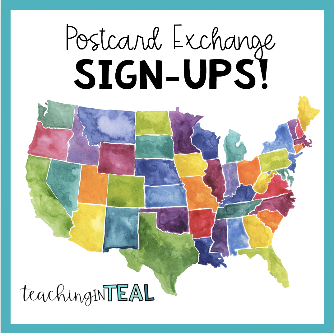 Classroom Postcard Exchange! Teaching in Teal
