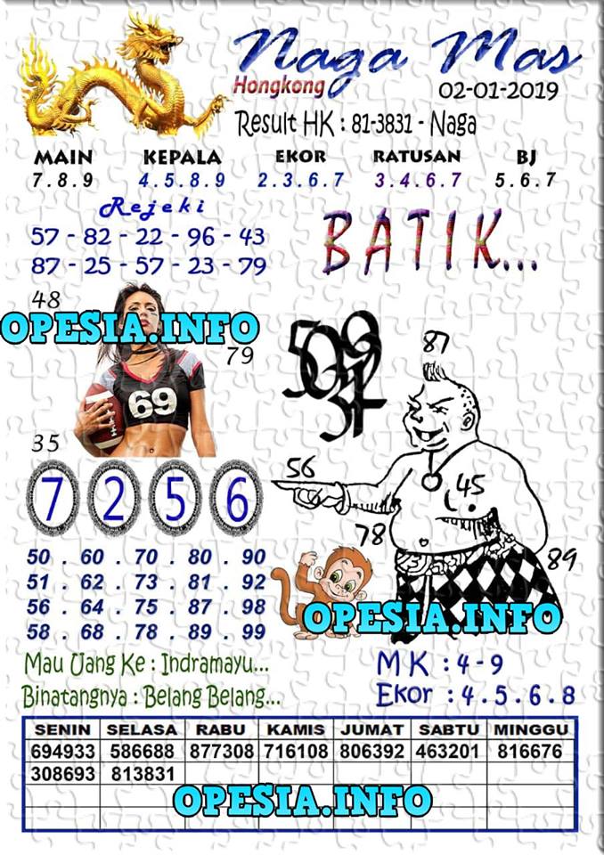 Syair Hk 2 Januari 2019