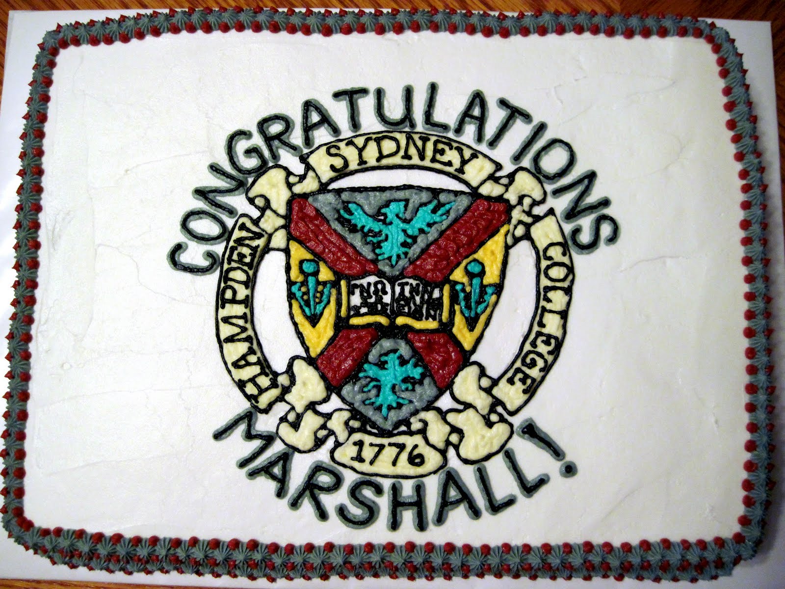 Erin's Custom Cakes Hampden Sydney Graduation Cake