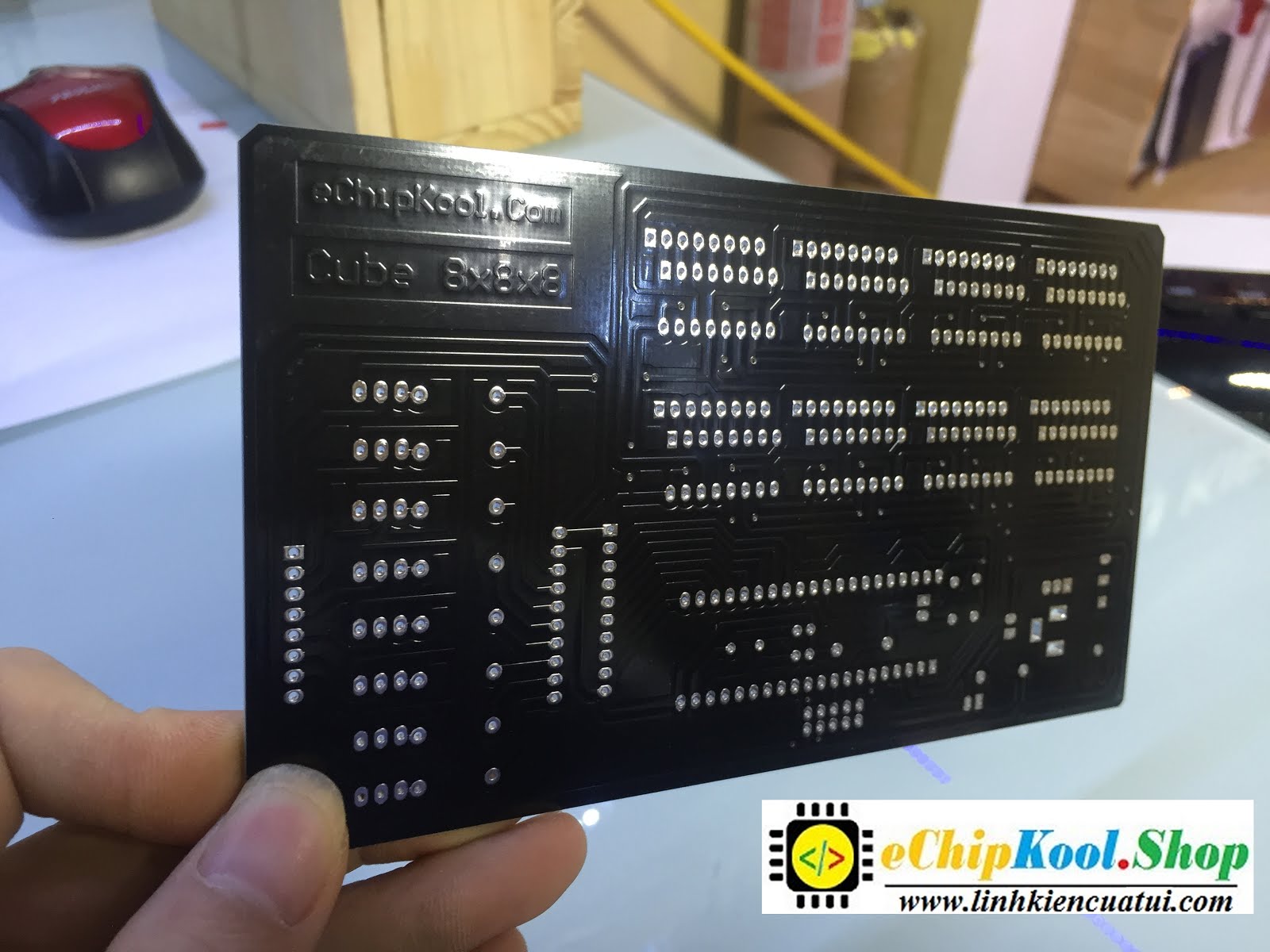 PCB led cube 8x8x8 - Mạch in 2 lớp phủ đen