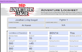 adventurers league fillable logsheet adventurers league fillable logsheet