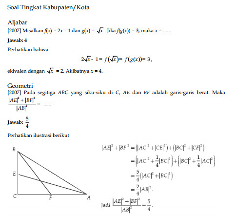 Contoh Soal Olimpiade Matematika Sma 2019