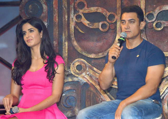 Katrina Kaif and aamir khan promoting Dhoom 3