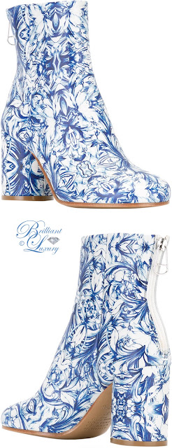 ♦Maison Margiela blue white china print booties #pantone #shoes #blue #brilliantluxury