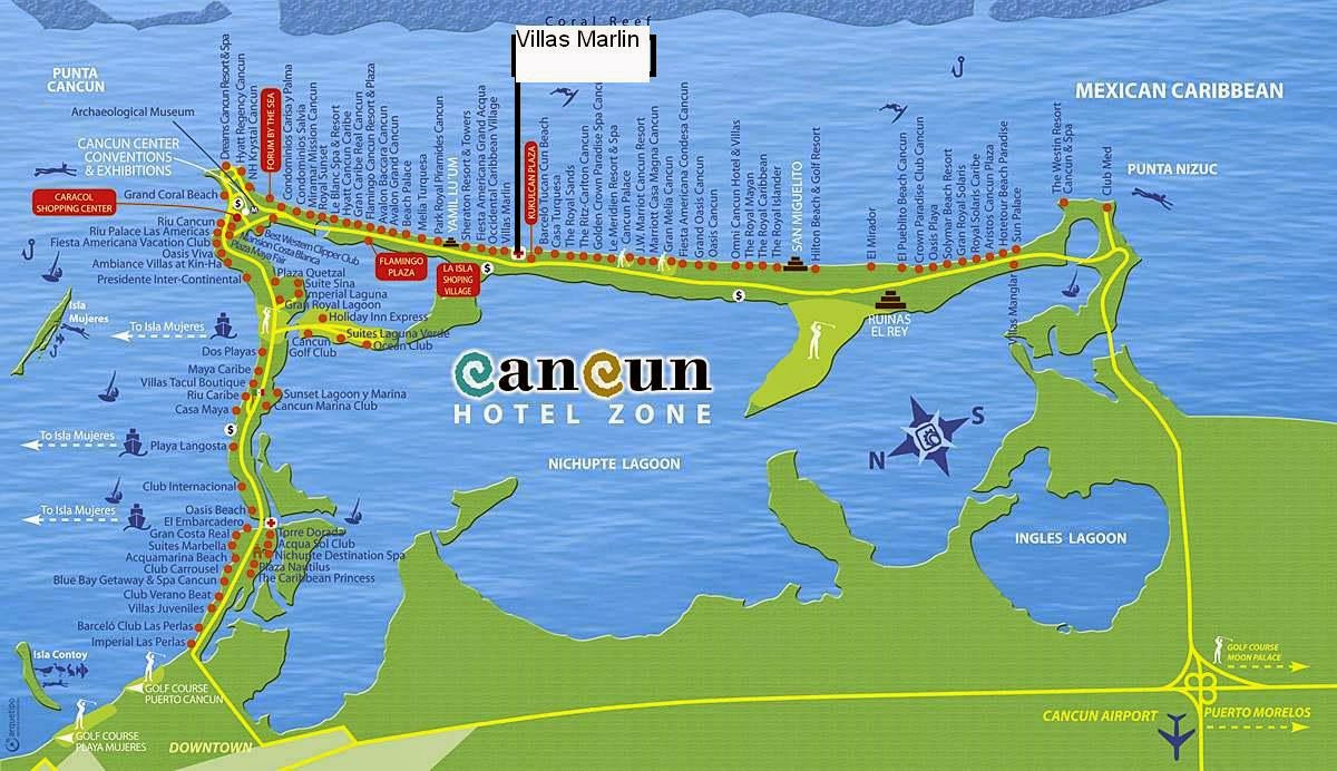 Cancun Hotel Zone Map 