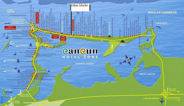 Cancun Hotel Zone map