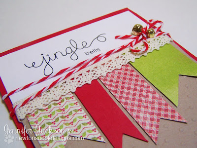 Jingle Bells Card using Holiday Wishes Stamps by Newton's Nook Designs