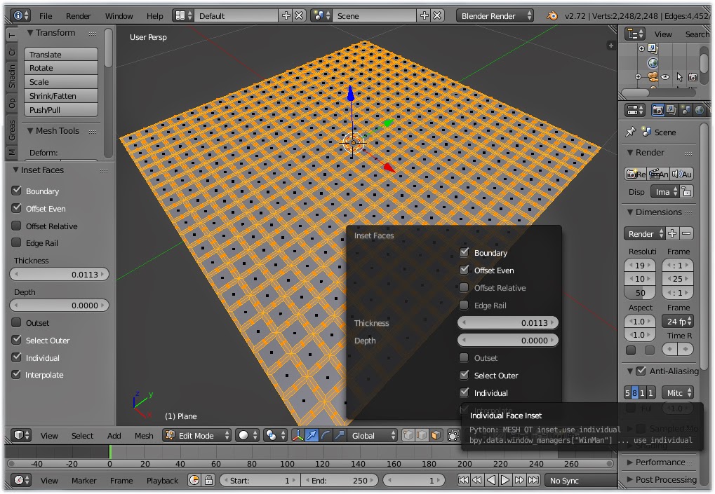 urtuts face inset tool in blender