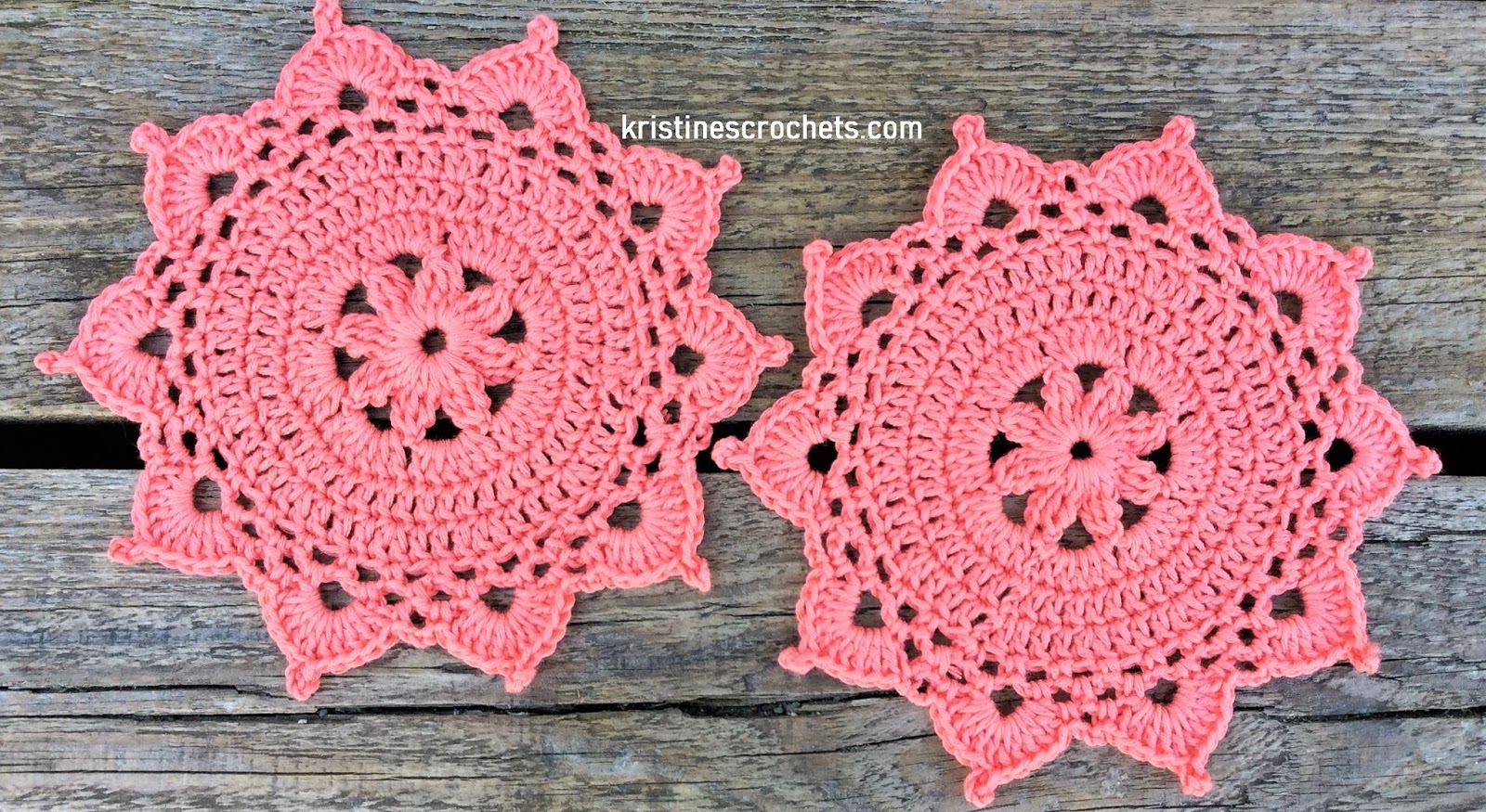 KristinesCrochets Round Picot Doily Coaster Easy Pattern