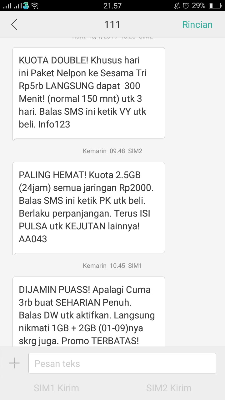 Trik Daftar Paket Tri 2 5gb 2000 Yang Hilang Atau Tidak Bisa Terbaru Maret 2021