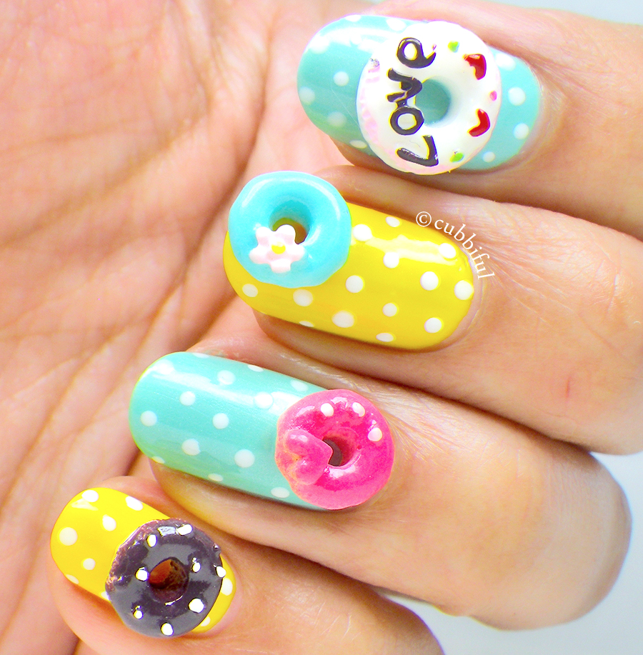cubbiful Crazy Donuts Nail Art