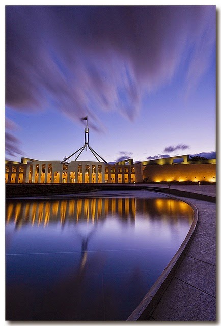 Sunset at Parliament House, Canberra -10 Beautiful Cities in Australia
